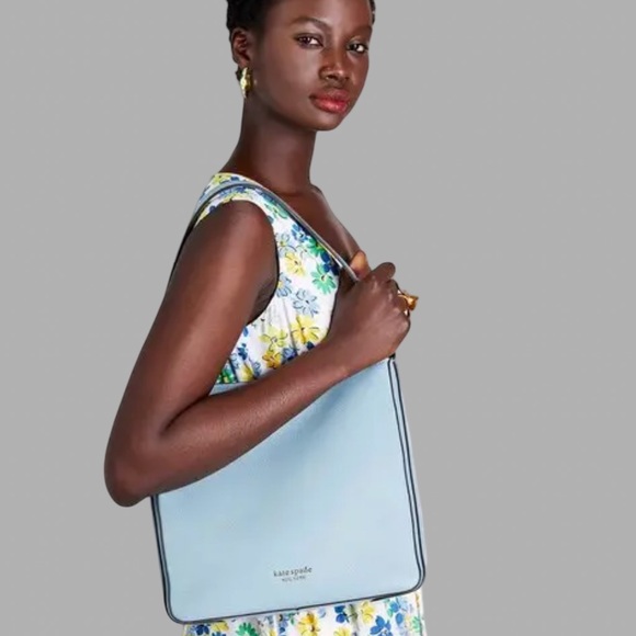 kate spade Handbags - New Kate Spade Hudson Aegean Teal Pebbled Leather Hobo Bag with Crossbody Strap